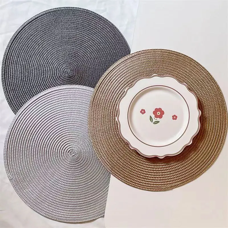 Tableware Placemat Mat, PP Non-Slip Wire Woven Table Decoration Dinner Kitchen Pad for Cooking Baking