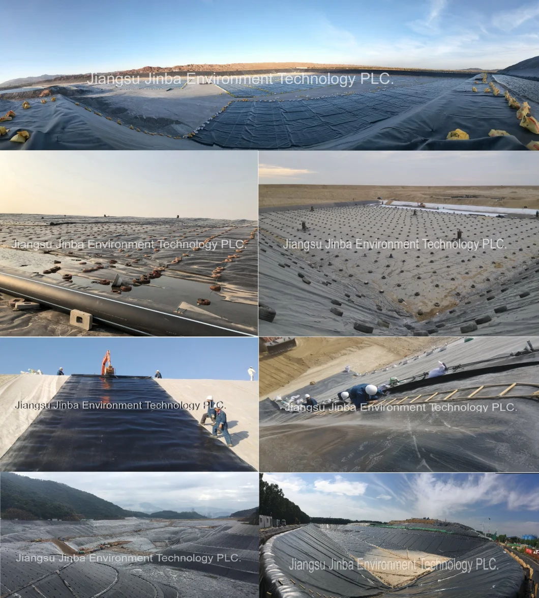 Thickness 1.25mm Anti-Seepage Impermeable Single-Sided Textured HDPE Textured Geomembrane for Waste Liquids