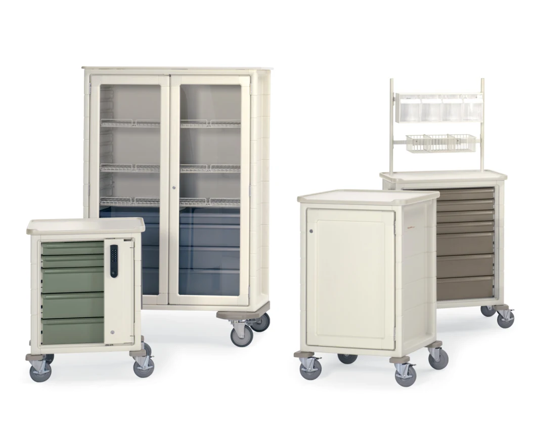 Promotional ABS Medical Hospital Furniture Medical Trolley Hospital Clinic Treatment Cabinet Trolley